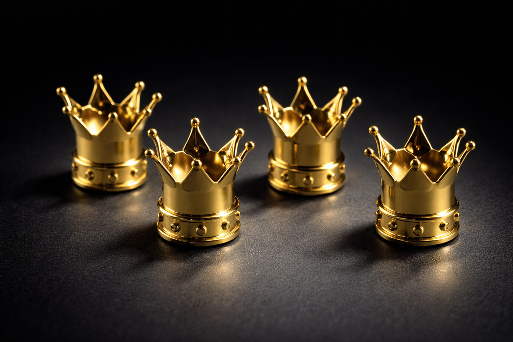 Bouchon de Valve "Crown" x4 / Pour Pneus de Vélo