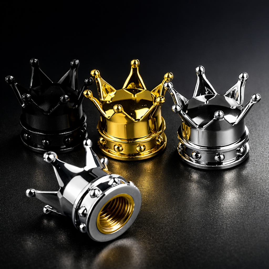 Bouchon de Valve "Crown" x4 / Pour Pneus de Vélo