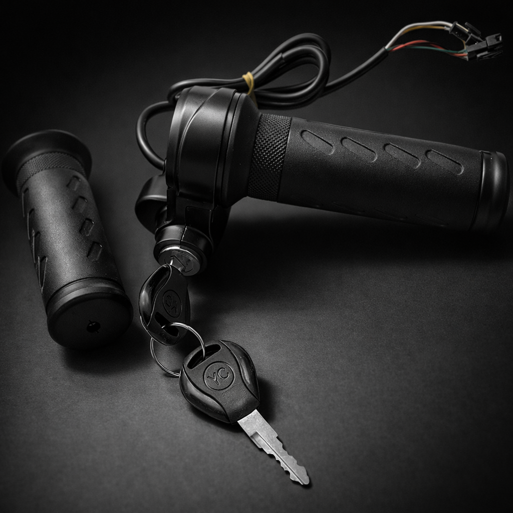 Poignée d’Accélérateur à Clé Plug & Play (+ Grip Gauche) – Fatbike & E-Bike