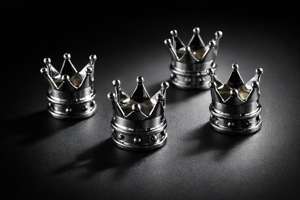 Bouchon de Valve "Crown" x4 / Pour Pneus de Vélo